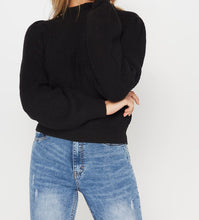 Load image into Gallery viewer, CREW NECK PUFF SLEEVE SWEATER
