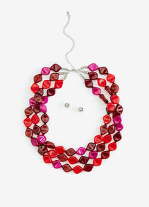 RESIN CHUNKY BEAD LAYER NECKLACE SET