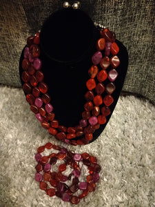 RESIN CHUNKY BEAD LAYER NECKLACE SET