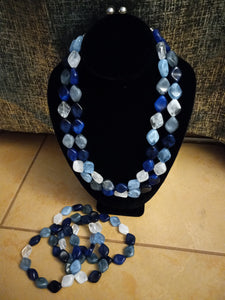 RESIN CHUNKY BEAD LAYER NECKLACE SET