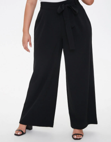 BELTED WIDE-LEG PANTS