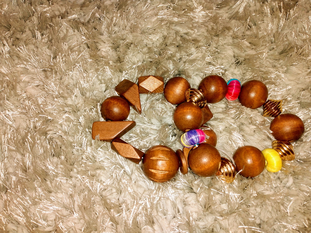 WOOD STRETCH BRACELET SET