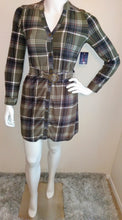 Load image into Gallery viewer, BELTED PLAID A-LINE DRESS
