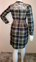 Load image into Gallery viewer, BELTED PLAID A-LINE DRESS
