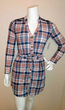 Load image into Gallery viewer, BELTED PLAID A-LINE DRESS
