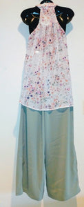 FLORAL HIGH-LOW TOP W/CULOTTES