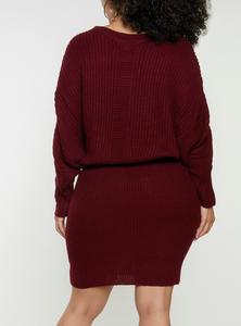 CABLE KNIT SWEATER DRESS