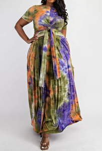 TIE-DYE MAXI MATCHING SKIRT SET