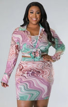 Load image into Gallery viewer, SWIRL THREE PIECE SKIRT SET
