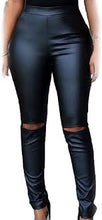 Load image into Gallery viewer, FAUX LEATHER CUT-OUT LEGGINGS
