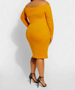 OFF THE SHOULDER BODYCON DRESS